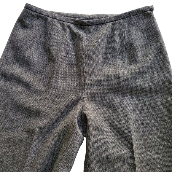Eddie Bauer Harris Tweed Wool Blend Trousers Side Zipper Wide Leg Size 12 - Picture 3 of 15